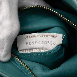 Pre Owned Bottega Veneta Blue Nappa Intrecciato Padded Chain Cassette Satchel