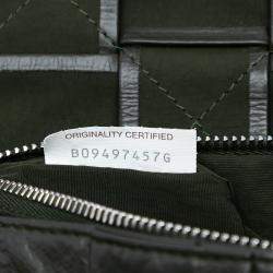 Pre Owned Bottega Veneta Black Stretch Paper Calfskin Intrecciato Cassette Crossbody