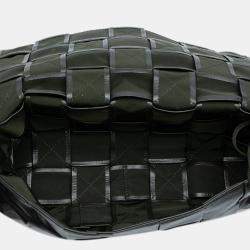 Pre Owned Bottega Veneta Black Stretch Paper Calfskin Intrecciato Cassette Crossbody