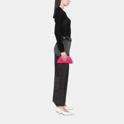 Pre Owned Bottega Veneta Pink Nappa Intrecciato The Mini Pouch