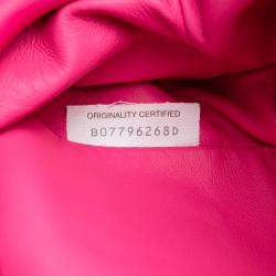 Pre Owned Bottega Veneta Pink Nappa Intrecciato The Mini Pouch
