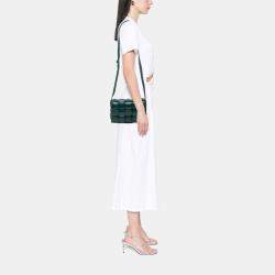 Pre Owned Bottega Veneta Green Nappa Intrecciato Padded Cassette Crossbody