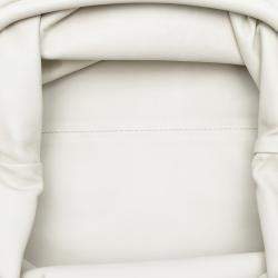 Pre Owned Bottega Veneta White Lambskin The Pouch