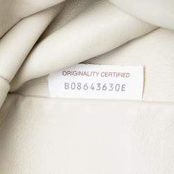 Pre Owned Bottega Veneta White Lambskin The Pouch