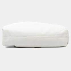 Pre Owned Bottega Veneta White Lambskin The Pouch