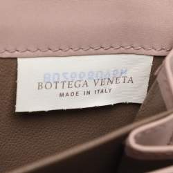 Pre Owned Bottega Veneta Blush Pink Intrecciato Leather Continental Wallet
