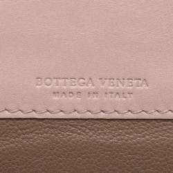 Pre Owned Bottega Veneta Blush Pink Intrecciato Leather Continental Wallet
