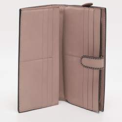 Pre Owned Bottega Veneta Blush Pink Intrecciato Leather Continental Wallet