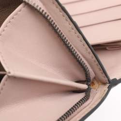 Pre Owned Bottega Veneta Blush Pink Intrecciato Leather Continental Wallet