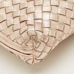 Pre Owned Bottega Veneta Rose Gold Intrecciato Leather Nodini Crossbody Bag