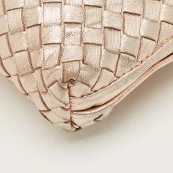 Pre Owned Bottega Veneta Rose Gold Intrecciato Leather Nodini Crossbody Bag