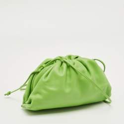 Pre Owned Bottega Veneta Apple Green Leather The Mini Pouch Bag