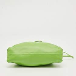 Pre Owned Bottega Veneta Apple Green Leather The Mini Pouch Bag
