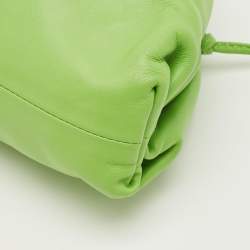 Pre Owned Bottega Veneta Apple Green Leather The Mini Pouch Bag