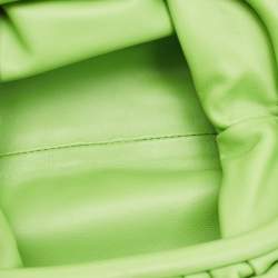 Pre Owned Bottega Veneta Apple Green Leather The Mini Pouch Bag