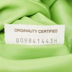 Pre Owned Bottega Veneta Apple Green Leather The Mini Pouch Bag