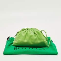 Pre Owned Bottega Veneta Apple Green Leather The Mini Pouch Bag