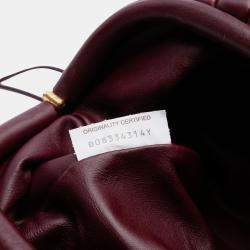 Pre Owned Bottega Veneta Burgundy Lambskin The Mini Pouch Crossbody