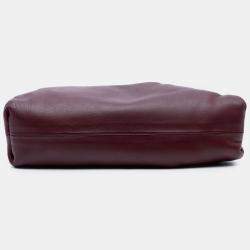Pre Owned Bottega Veneta Burgundy Lambskin The Mini Pouch Crossbody