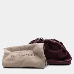 Pre Owned Bottega Veneta Burgundy Lambskin The Mini Pouch Crossbody