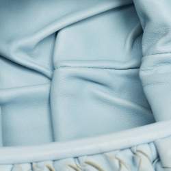 Pre Owned Bottega Veneta Light Blue Intrecciato Leather Mini The Pouch Bag