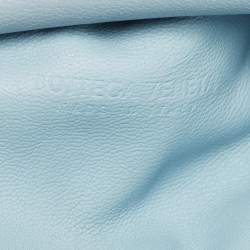 Pre Owned Bottega Veneta Light Blue Intrecciato Leather Mini The Pouch Bag