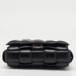 Pre Owned Bottega Veneta Black Padded Leather Cassette Chain Top Handle Bag