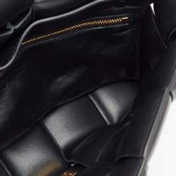 Pre Owned Bottega Veneta Black Padded Leather Cassette Chain Top Handle Bag