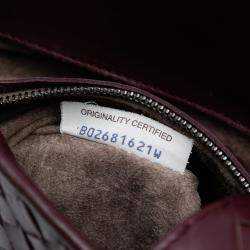 Pre Owned Bottega Veneta Burgundy Medium Nappa Intrecciato Roma Tote