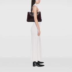 Pre Owned Bottega Veneta Burgundy Medium Nappa Intrecciato Roma Tote