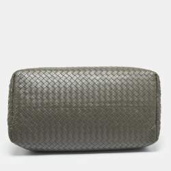 Pre Owned Bottega Veneta Grey Intrecciato Leather Medium Roma Tote