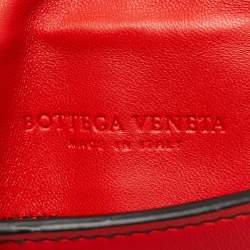 Pre Owned Bottega Veneta Red Intrecciato Leather Double Sided Crossbody Bag