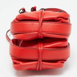 Pre Owned Bottega Veneta Red Intrecciato Leather Double Sided Crossbody Bag