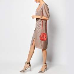 Pre Owned Bottega Veneta Red Intrecciato Leather Double Sided Crossbody Bag