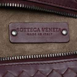 Pre Owned Bottega Veneta Burgundy Large Nappa Intrecciato Brick Tote