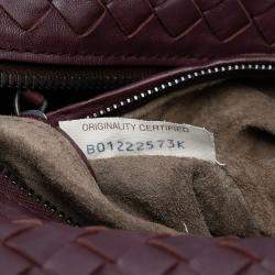 Pre Owned Bottega Veneta Burgundy Large Nappa Intrecciato Brick Tote