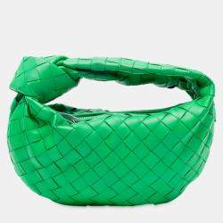 Pre Owned Bottega Veneta Green Mini Nappa Intrecciato Jodie