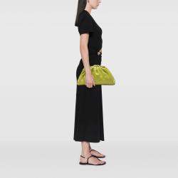 Pre Owned Bottega Veneta Yellow Lambskin The Pouch