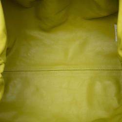 Pre Owned Bottega Veneta Yellow Lambskin The Pouch