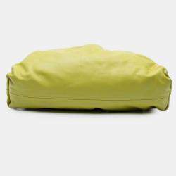 Pre Owned Bottega Veneta Yellow Lambskin The Pouch