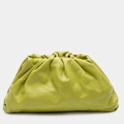 Pre Owned Bottega Veneta Yellow Lambskin The Pouch