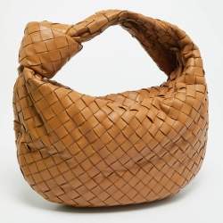 Pre Owned Bottega Veneta Brown Intrecciato Leather Teen Jodie Hobo