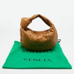 Pre Owned Bottega Veneta Brown Intrecciato Leather Teen Jodie Hobo