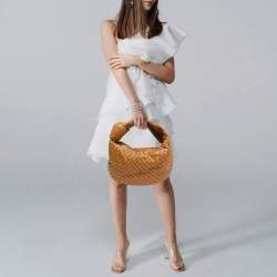Pre Owned Bottega Veneta Brown Intrecciato Leather Teen Jodie Hobo
