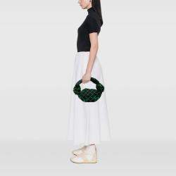 Pre Owned Bottega Veneta Mini Synthetic Fabric Intrecciato Double Knot Bag