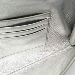 Pre Owned حقيبة كلتش بوتيغا فينيتا أنديامو متوسطة جلد إنتريشياتو عنابية