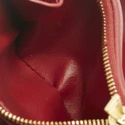 Pre Owned Bottega Veneta Red Maxi Intrecciato Leather Trifold Wallet