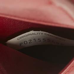 Pre Owned Bottega Veneta Red Maxi Intrecciato Leather Trifold Wallet