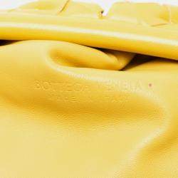 Pre Owned Bottega Veneta Yellow Nappa Intrecciato The Pouch