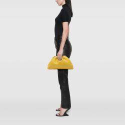Pre Owned Bottega Veneta Yellow Nappa Intrecciato The Pouch